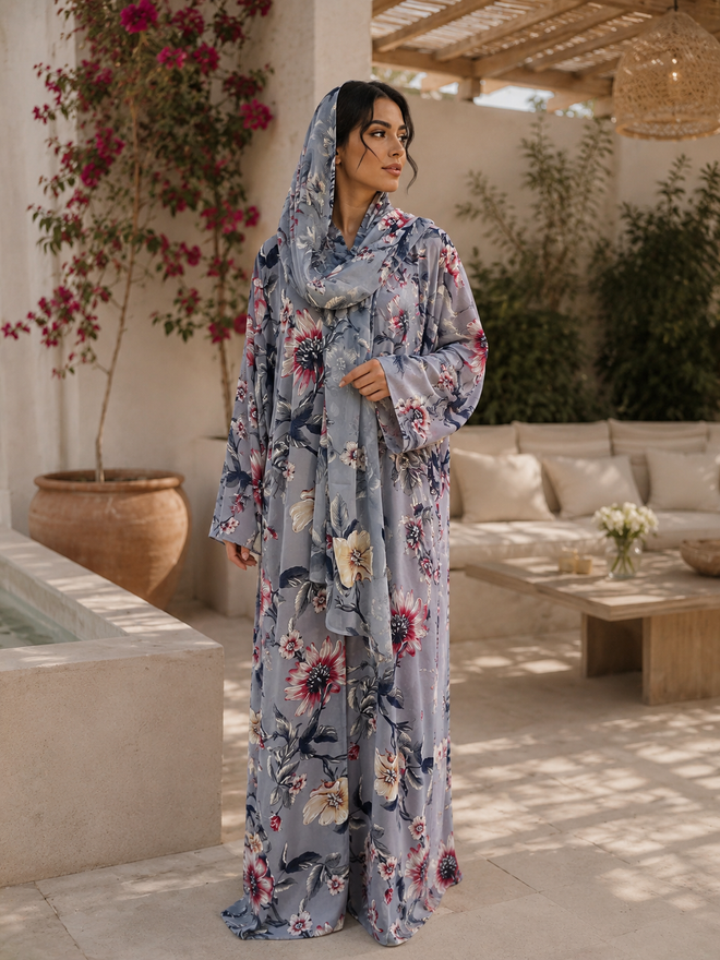 Summer Bloom Chiffon Abaya