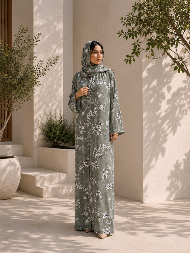 Sage Bloom Abaya