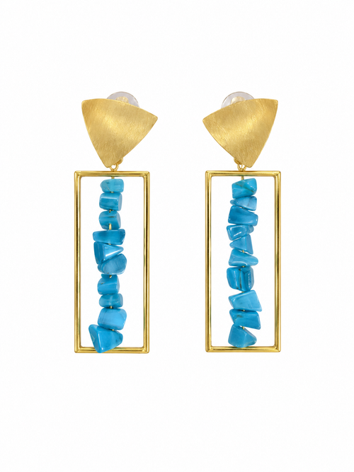 Azure Frame Clip-On Earrings