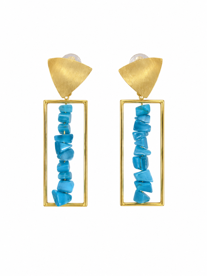 Azure Frame Clip-On Earrings