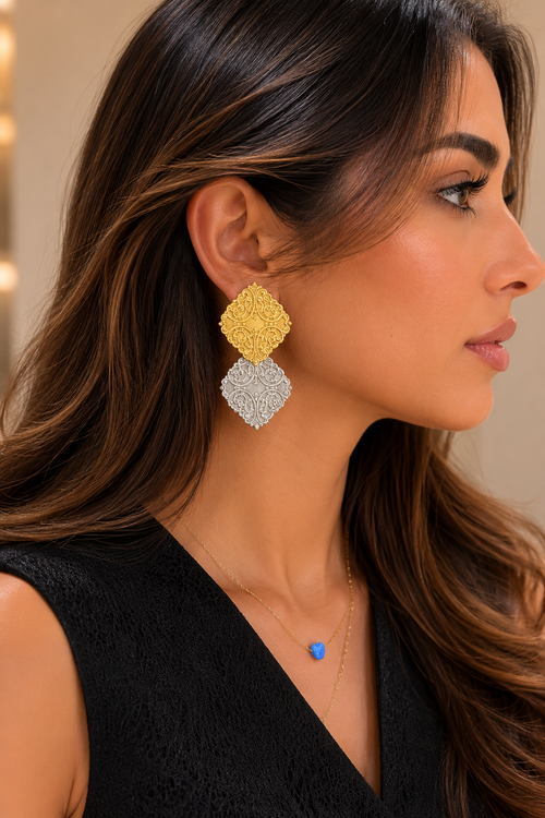 Majlis Mosaic Two-Tone Earrings