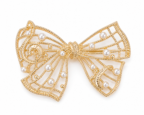 Pearl Bow Brooch