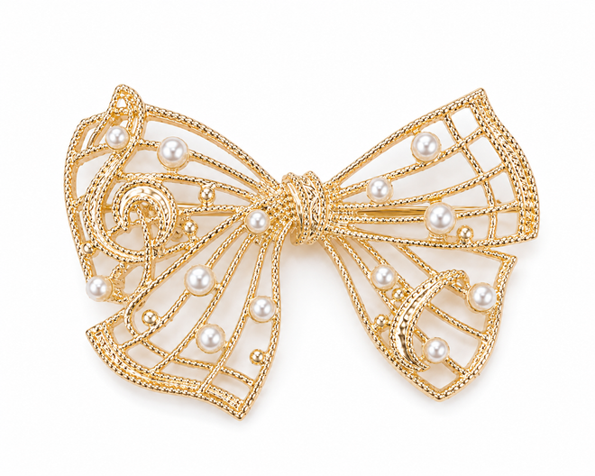 Pearl Bow Brooch