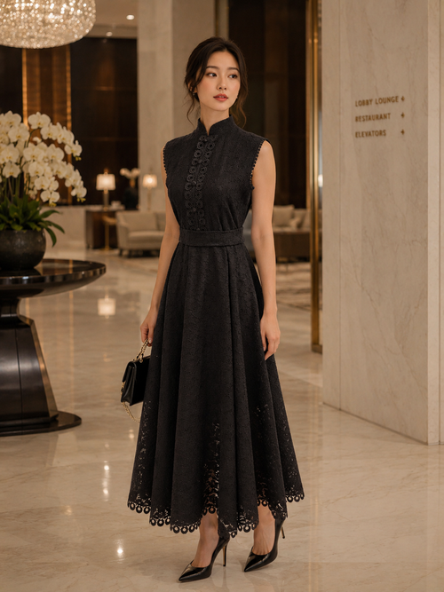 Black lace dress