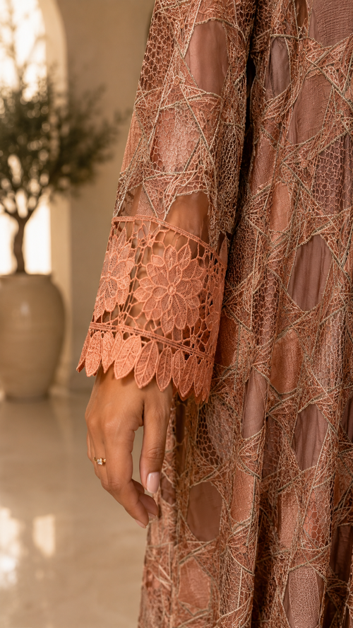 Rosé Lace Abaya