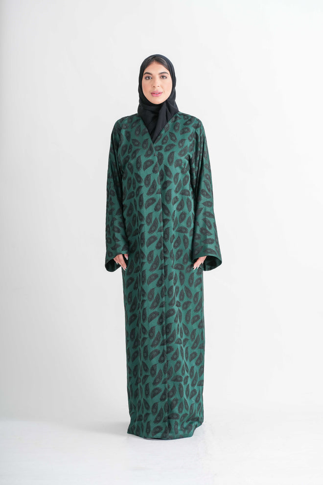 Bottle Green Peacock Abaya