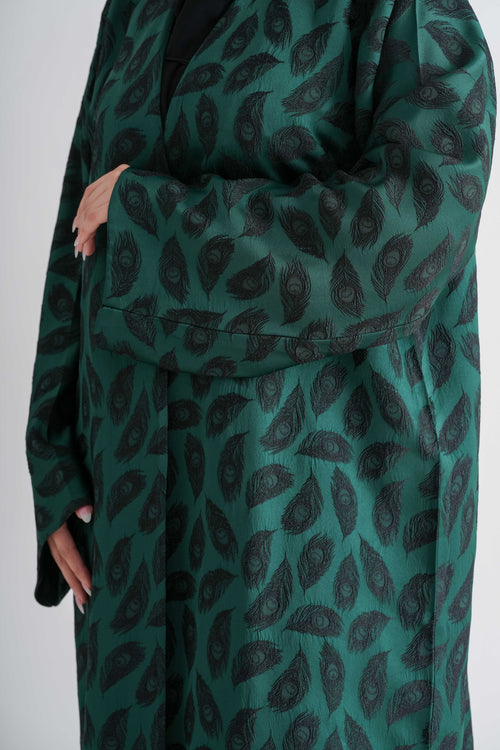 Bottle Green Peacock Abaya