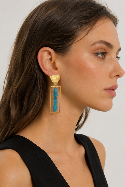 Azure Frame Clip-On Earrings