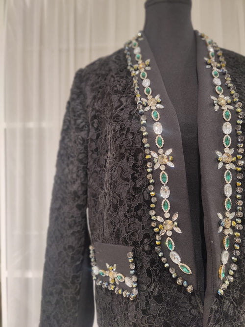 Midnight Crystal Lace Set