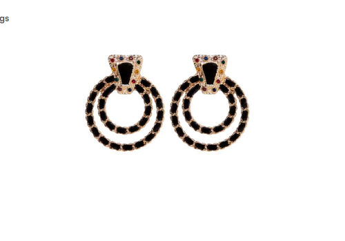 Black Circle Earrings